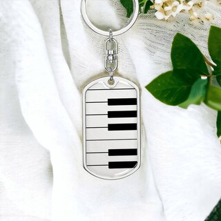 Portachiavi Creativo A Forma Di Pianoforte Con Gatti E Note Musicali – Regalo Originale Per Borsa E Auto