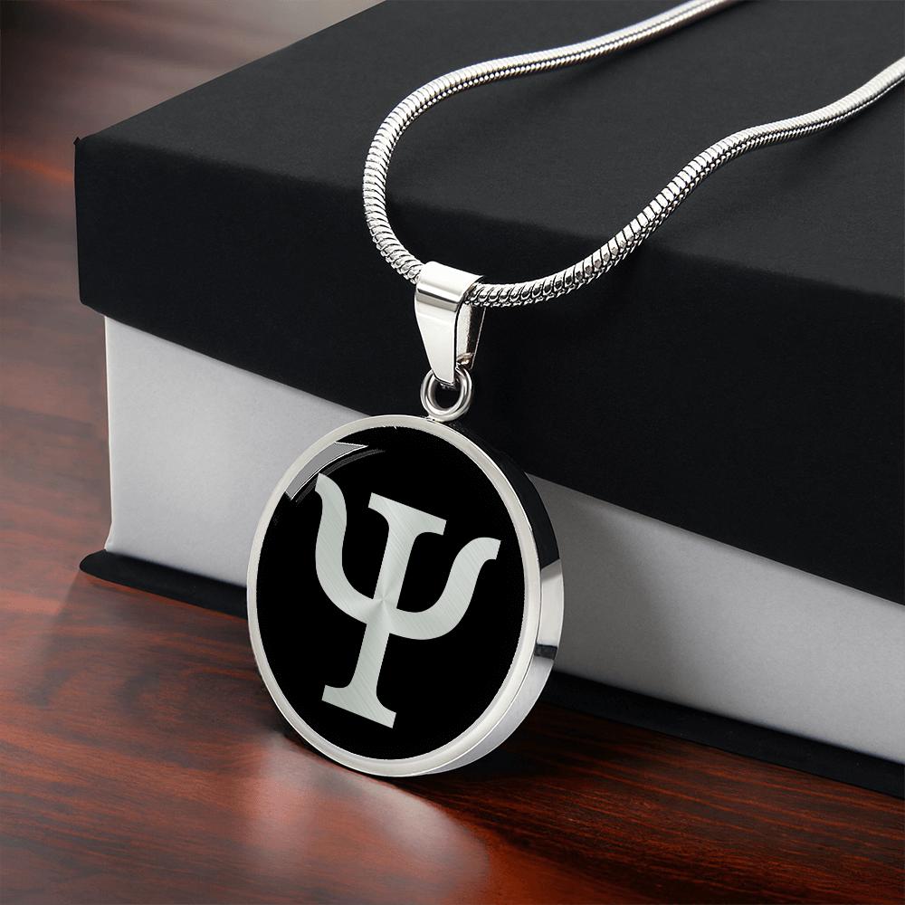 TEAMER Collana Simbolo PSI Psicologia – Ciondolo In Acciaio Inox Con Lettera Greca – Regalo Per Psicologi E Studenti