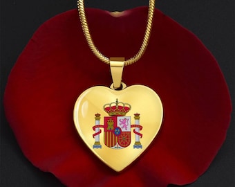 Wapen van Spanje Gouden Hart ketting