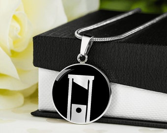 Guillotine Pendant Necklace: Surgical Steel, Shatterproof Glass