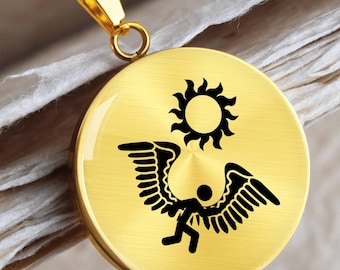 Icarus Necklace: 18k Gold Finish Surgical Steel Pendant