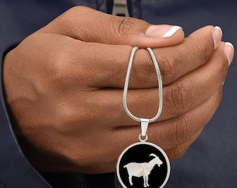 Goat Pendant Necklace: Surgical Steel, 18k Gold Finish