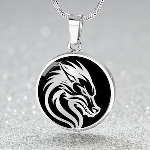 Fenrir Wolf Pendant Necklace: Norse Mythology Jewelry