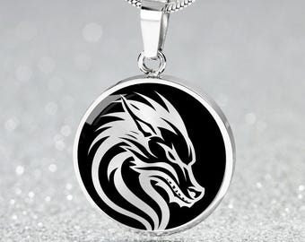 Fenrir Wolf Pendant Necklace: Norse Mythology Jewelry