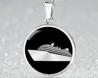Cruise Ship Pendant Necklace, 18k Gold Finish