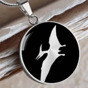 Collar con colgante de pterodáctilo: acero quirúrgico, cadena ajustable