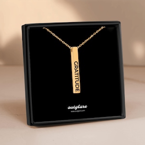 Gratitude Necklace: 18k Gold Plated Stainless Steel Pendant