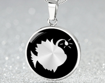 Anglerfish Pendant Necklace: Surgical Steel, 18k Gold Finish