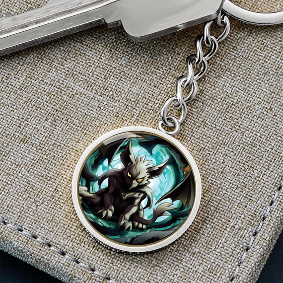 Gargoyle Graphic Circle Keychain - Etsy