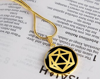 Dodecahedron Pendant Necklace: Surgical Steel, Geometric Jewelry