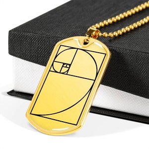 Fibonacci Dog Tag Necklace