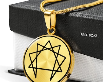 Collana con ciondolo in finitura oro Enneagramma