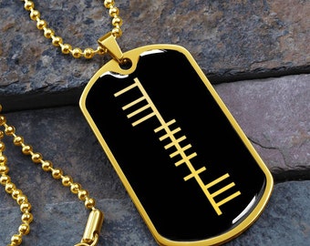 Faith in Ogham Dog Tag Necklace