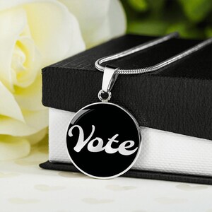 Vote Necklace: Surgical Steel Pendant, Election Jewelry