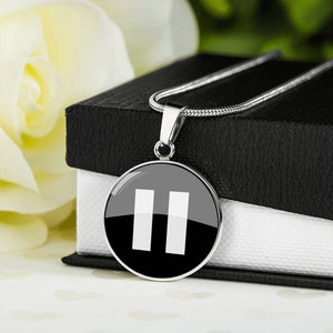 Pause Symbol Halskette: Chirurgenstahl Anhänger, Geschenk für Musik-Liebhaber