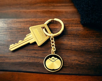 Persimmon Fruit Keychain: 18k Gold Surgical Steel
