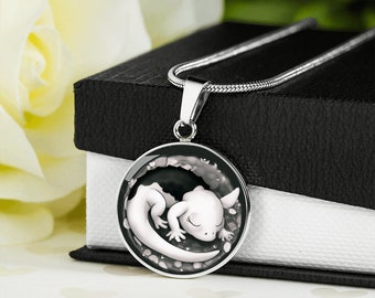 Sleeping Axolotl Necklace