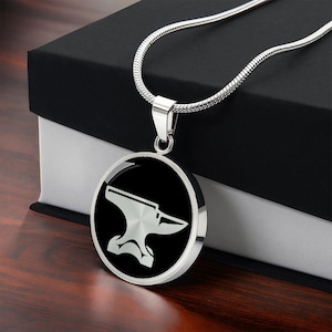 Anvil Pendant Necklace: Surgical Steel, 18k Gold Finish