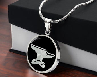 Anvil Pendant Necklace: Surgical Steel, 18k Gold Finish