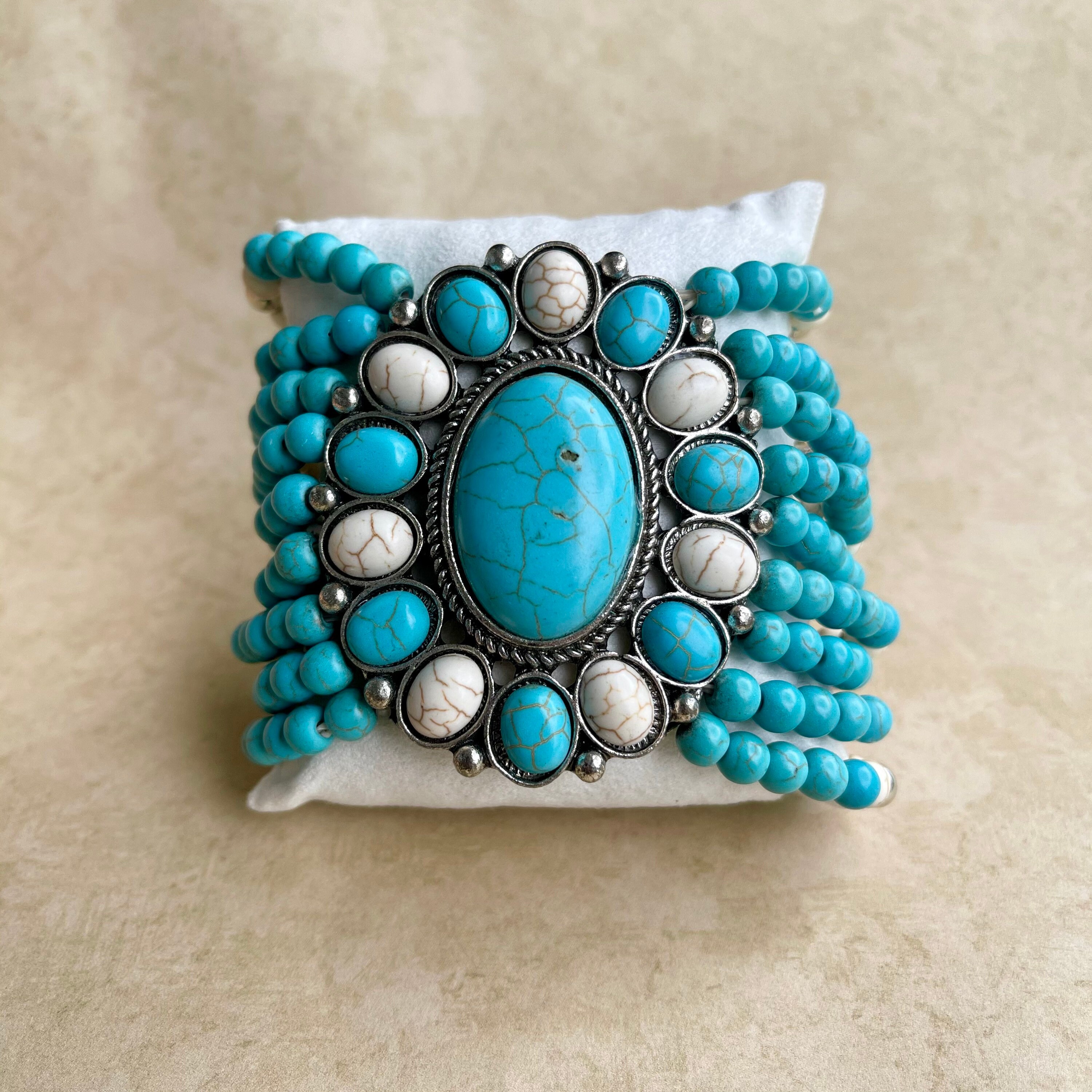 Squash Blossom Bracelet / Turquoise Bracelet/ Western Bracelet Etsy
