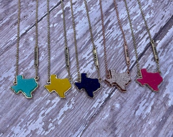Texas Necklace / Texas Jewelry/ Texas Druzy Jewelry Necklace/ Texas State / Texas State Necklace/ Texas Gift