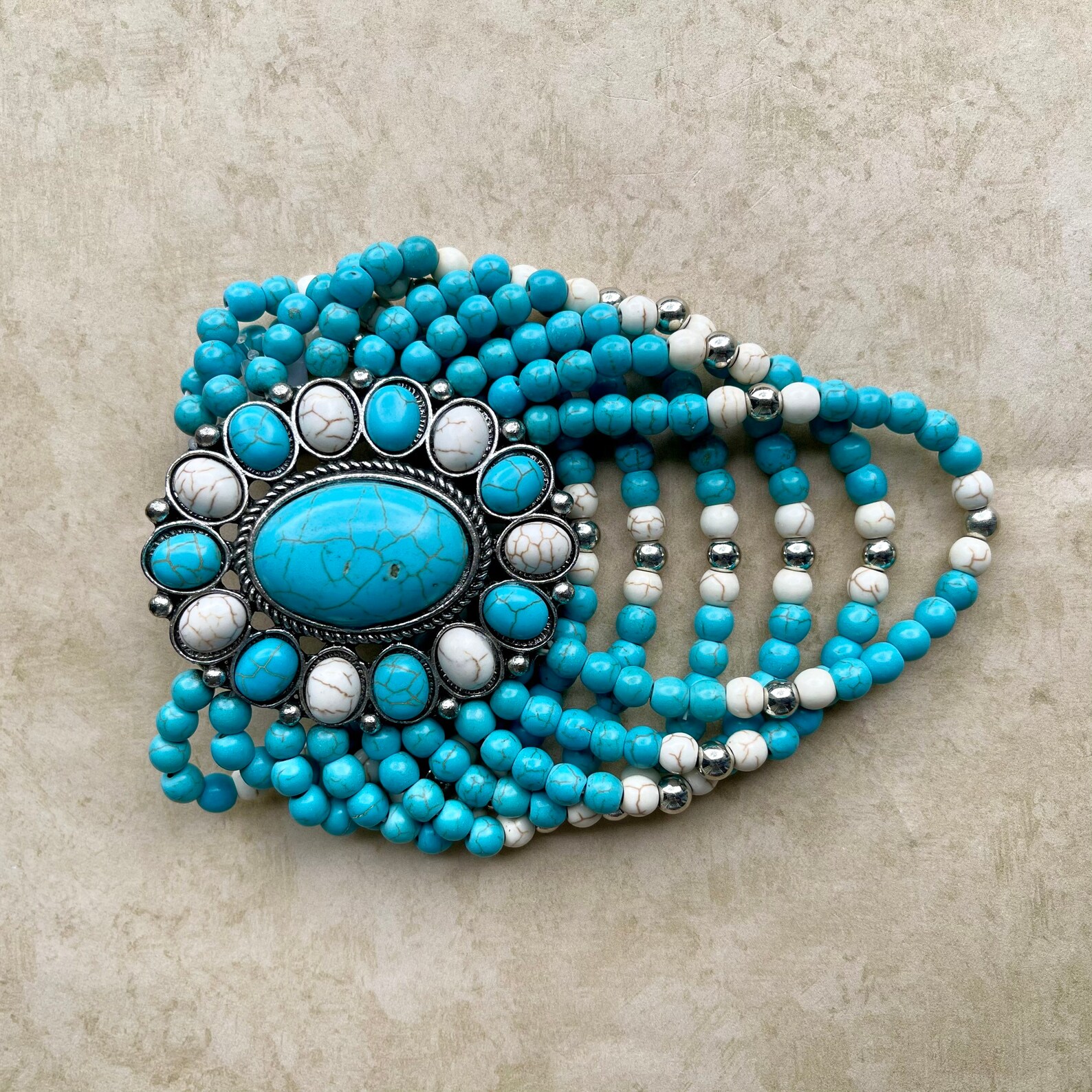 Squash Blossom Bracelet / Turquoise Bracelet/ Western Bracelet Etsy