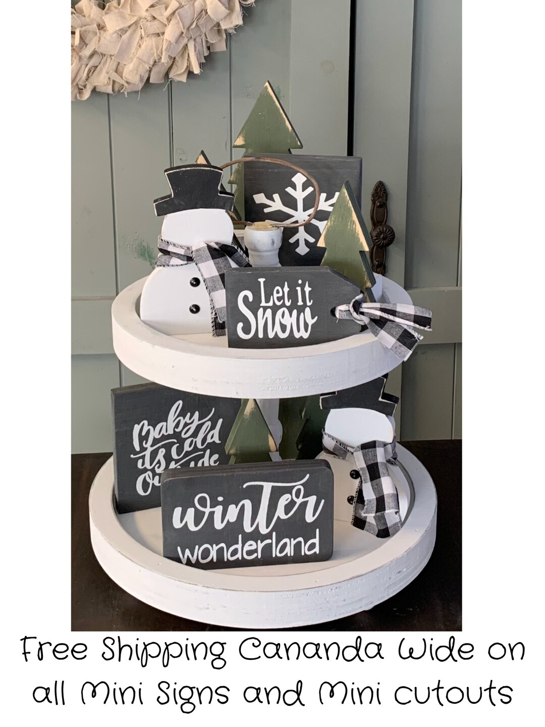 Winter Themed Tier Tray Decor Signs whole Set or Individual Etsy Canada