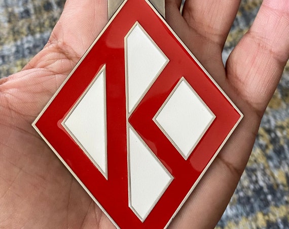Nupe - Bag Tag - RED Diamond K (Metal)