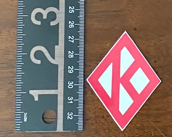 Nupe - Sticker (Vinyl) - 1.98" x 2.58" - Diamond K (Crimson/Cream)