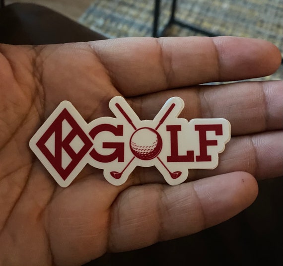 Nupe - Sticker (Vinyl) - 3" x 1.38" - Diamond K  Golf (Crimson/White)