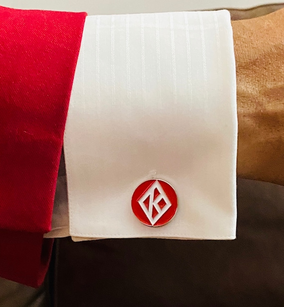 Nupe - TWO (2) Sets of Cufflinks - 'Diamond K' (20mm) - S A L E