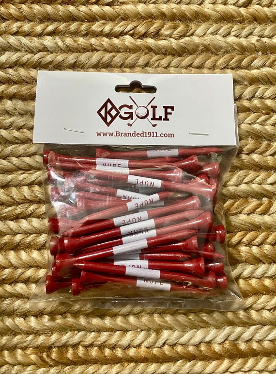 Nupe - Golf Tees - CRIMSON (3 1/4" / 83mm) with Diamond K on the Crown