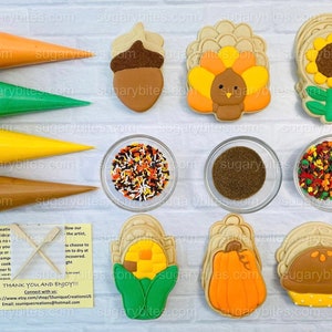 Fall Cookie Decorating Kit, Thanksgiving Cookie DIY, 23-Piece