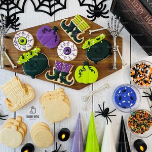Halloween Cookie Decorating Kit, DIY Cookie Kit, (Large Cookies) ***INCLUDES 24 ITEMS*** With 4 Icing Bags & 3 Deluxe Sprinkle!!