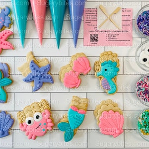 Under the Sea Cookie Decorating Kit, *INCLUDES 25 ITEMS* (Large Cookies) …… with 4 ICING bags and 4 Deluxe Sprinkles!