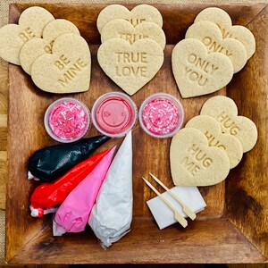 Valentine’s Day Day Cookie Kit, Valentines DIY Cookie Kit, Cookie decorating kit, Birthday Gift  **INCLUDES 24 ITEMS**(Large Cookies)