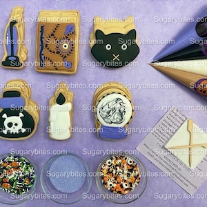 Halloween Cookie Decorating Kit, DIY Cookie Kit, (Large Cookies) ***INCLUDES 24 ITEMS*** With 4 Icing Bags & 3 Deluxe Sprinkle!!