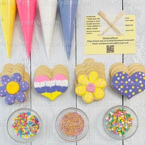 Valentines Cookie Decorating Kit, DIY Cookie Kit, ** ENTHÄLT 24 ARTIKEL ** (große Kekse), Deluxe Streusel enthalten!!!
