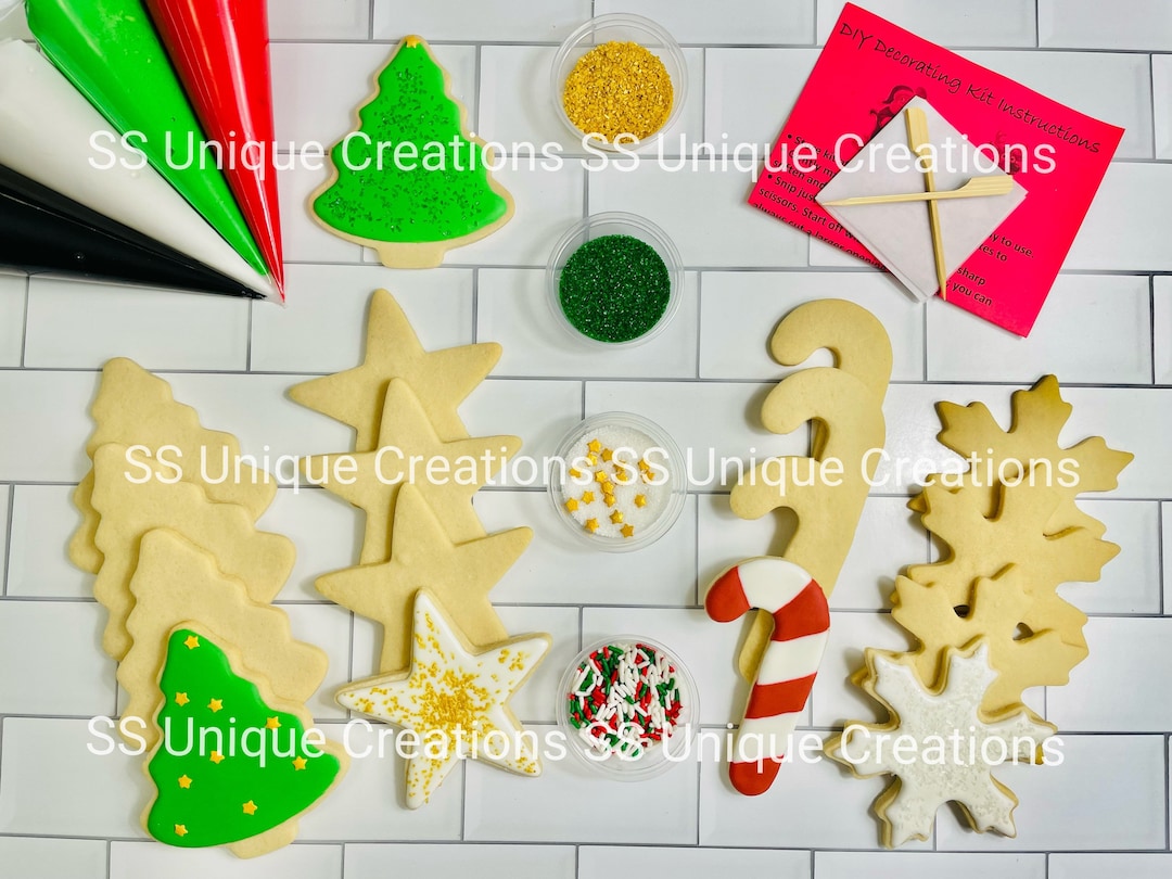 Christmas Cookie Decorating Kit large Cookies INCLUDES