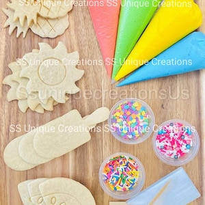 Summer Cookie Decorating Kit, ***INCLUDES 24 ITEMS***** Zoom Party Favors, Assorted Shaped Cookie Kit image 3