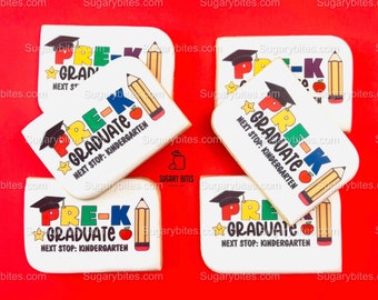 Pre-K Cookies, Pre-K Graduation Gift, Edible Photo Cookies, (Includes 12 Cookies), Pre-K favors, Pre-K Grad.