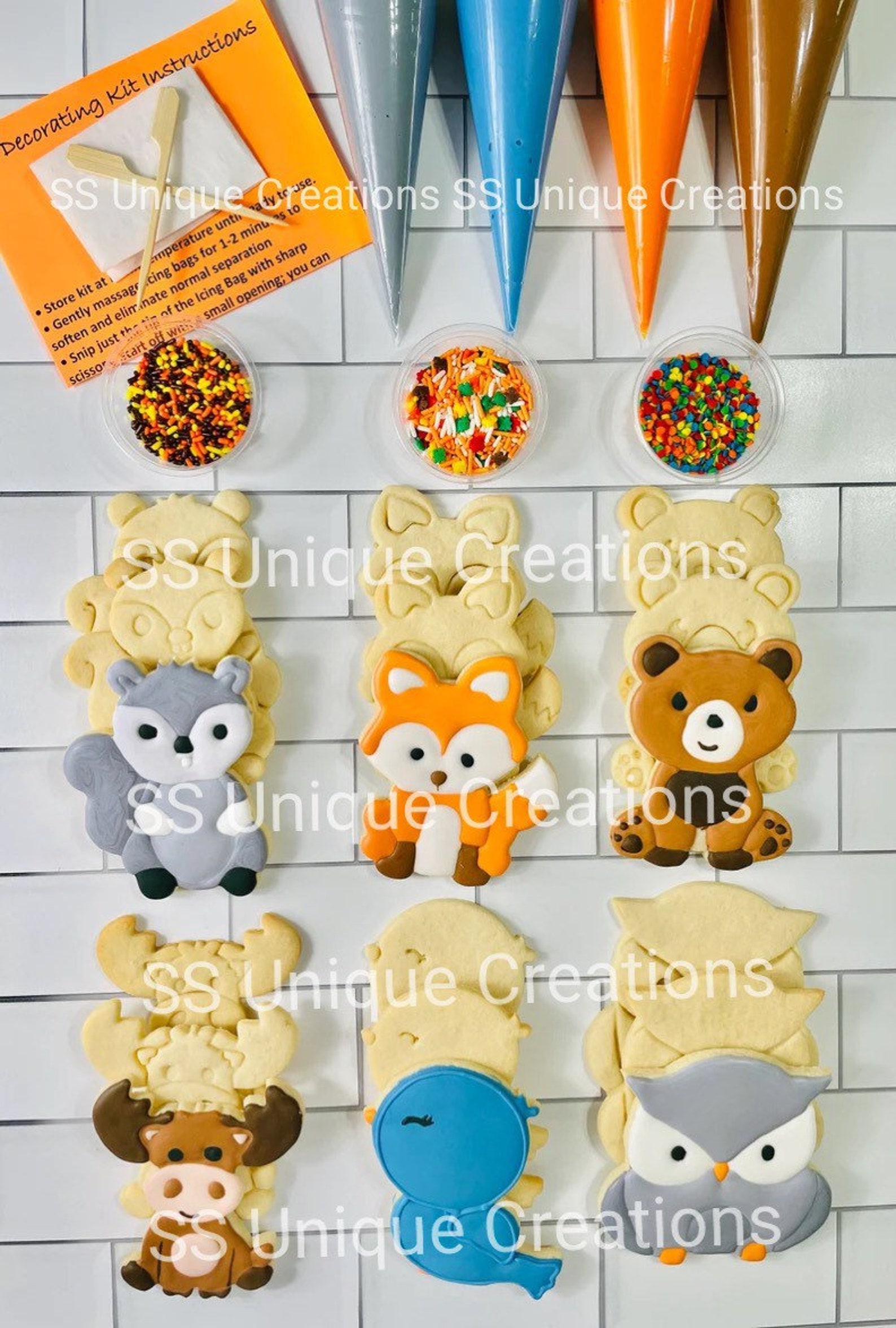 Woodland Animal Cookie Decorating Kit INCLUDES 24 Etsy
