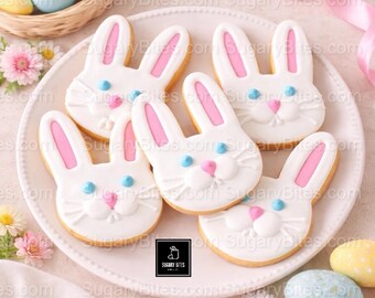 Easter Bunny Sugar Cookies – 12 Hand Decorated Cookies – Gourmet Spring Gift Box – Easter Basket Treats – Bakery Style Cookies