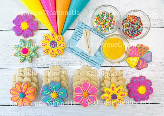 Spring Flowers Cookie Decorating Kit DIY Flower Sugar Cookie