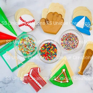 Baseball-Plätzchen-Dekorationskit, DIY-Sport-Zuckerkeks-Dekorationskit, Baseball-Plätzchen-Kit, **ENTHÄLT 24 ARTIKEL** (große Kekse)