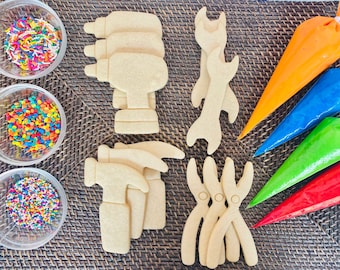 Father’s Day Cookie Decorating Kit, DIY Father's Day Cookie Kit, Dad’s Tools Cookie  , ***INCLUDES 24 ITEMS*** (Large Cookies)