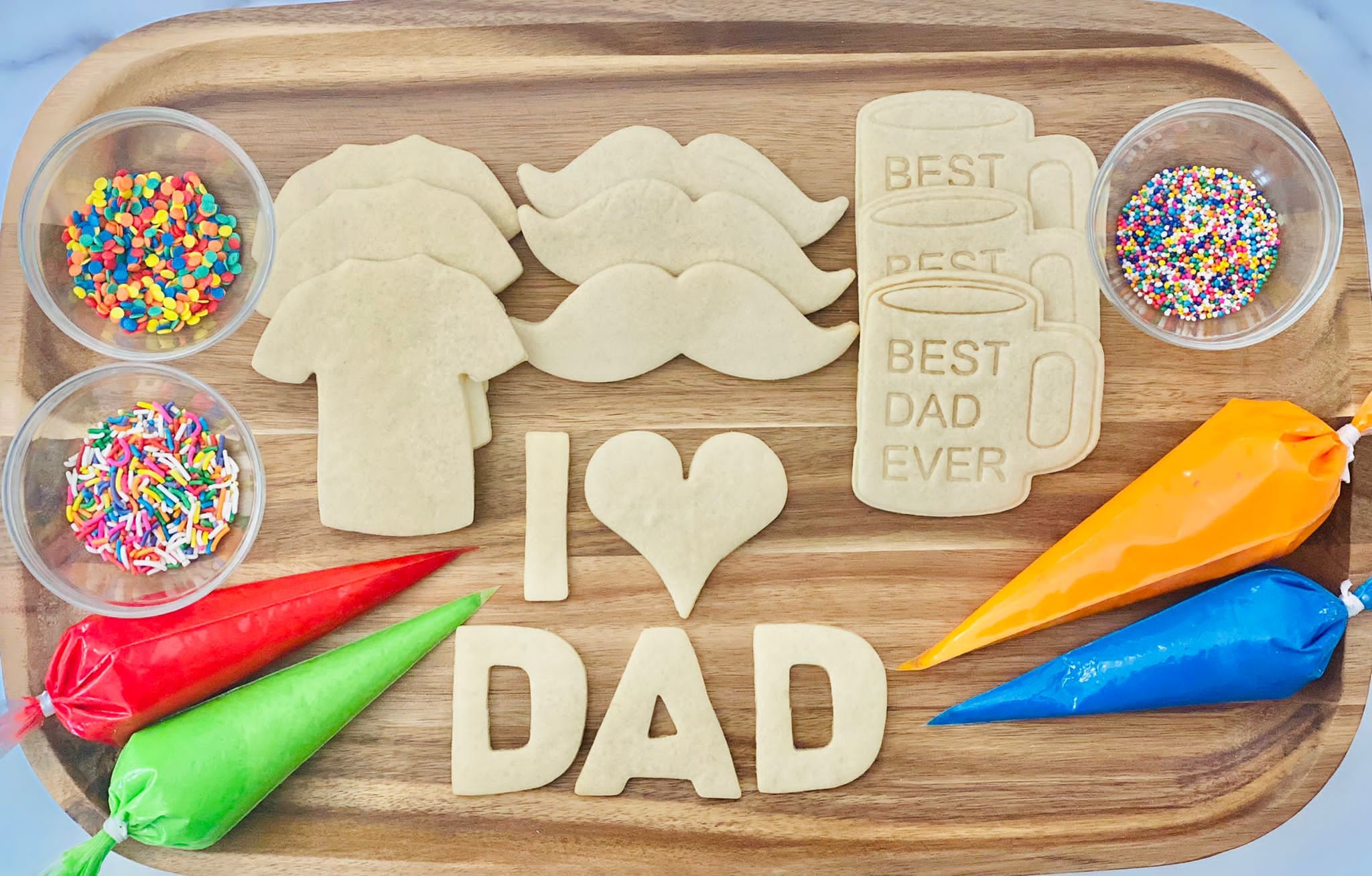 Father's Day Cookie Decorating Kit, DIY Dad Cookie Kit