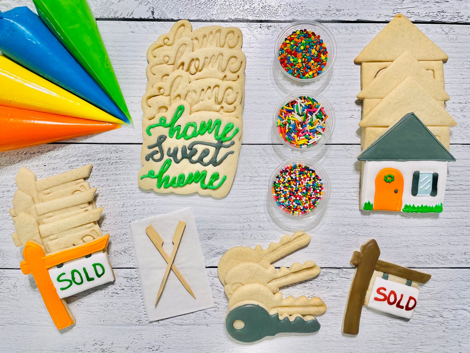 Home Sweet Home Decorating Kit large Cookies House Etsy