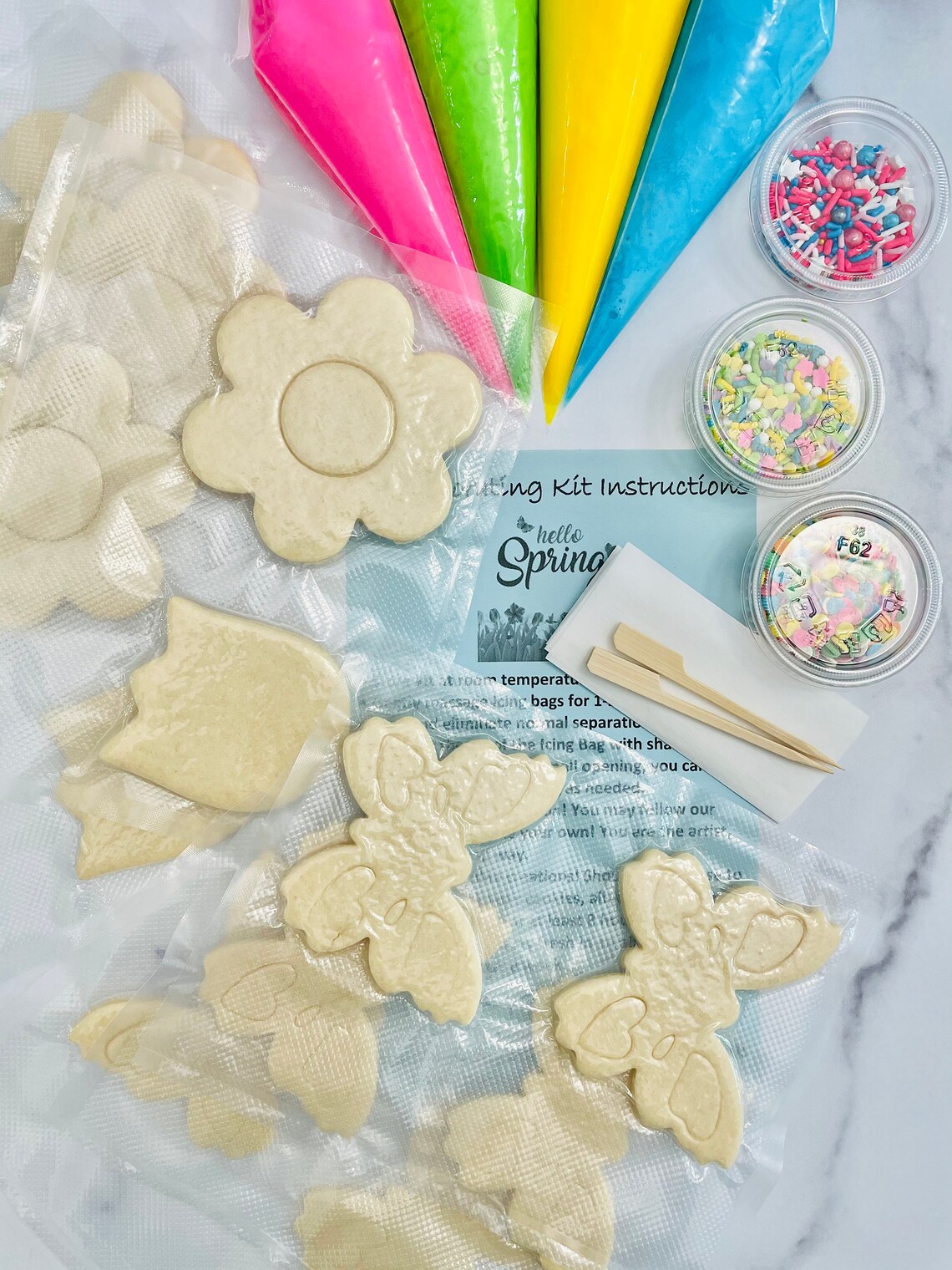 Spring Cookie Decorating Kit, **INCLUDES 24 ITEMS** Flower Butterfly ...