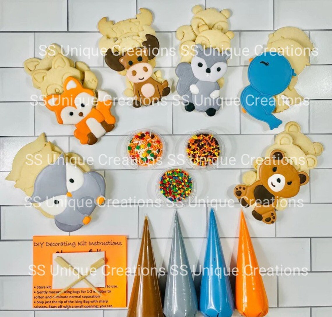 Woodland Animal Cookie Decorating Kit INCLUDES 24 Etsy